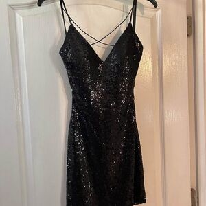 Elegant Black Sequin Dress